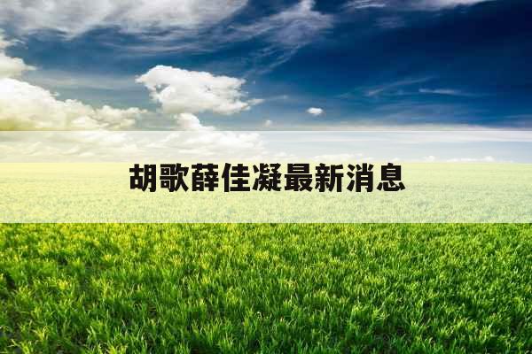 胡歌薛佳凝最新消息