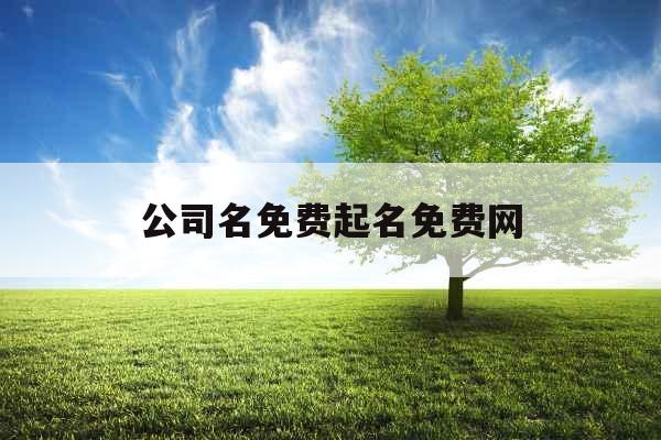 公司名免费起名免费网