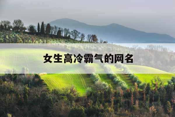 女生高冷霸气的网名