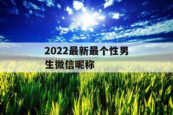 2022最新最个性男生微信昵称