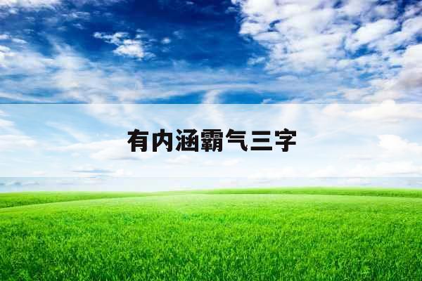 有内涵霸气三字