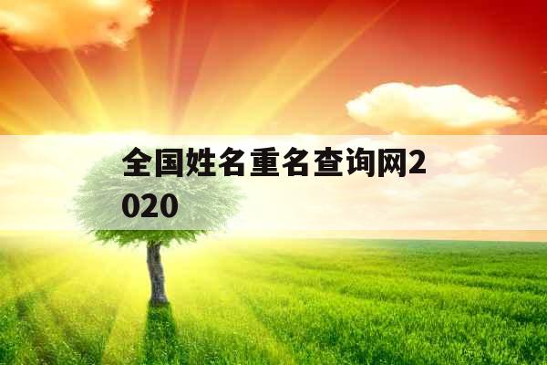 全国姓名重名查询网2020