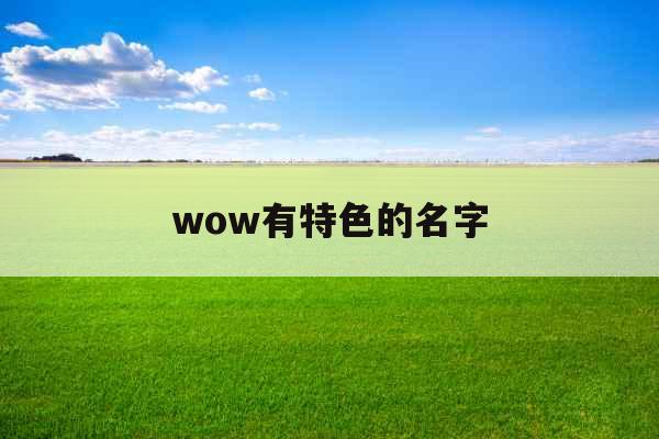 wow有特色的名字
