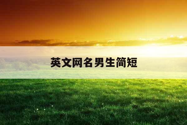 英文网名男生简短