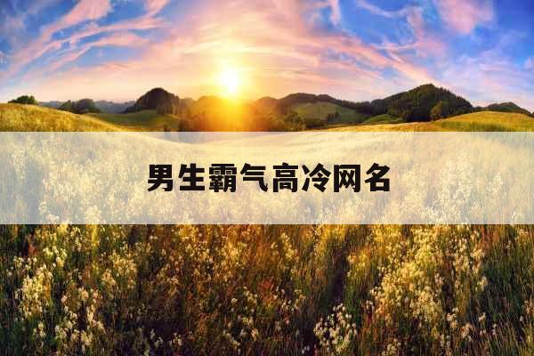男生霸气高冷网名