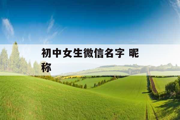 初中女生微信名字 昵称