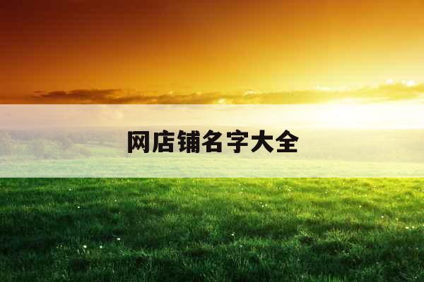 网店铺名字大全