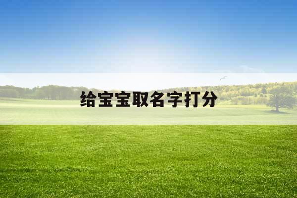 给宝宝取名字打分
