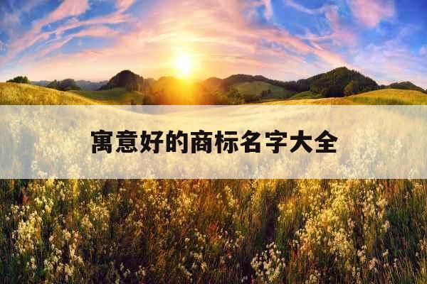 寓意好的商标名字大全