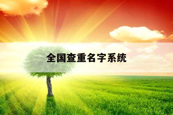 全国查重名字系统