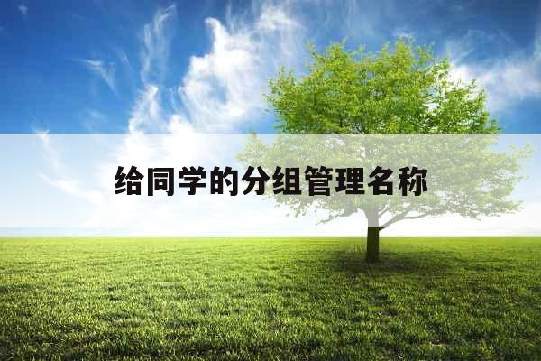 给同学的分组管理名称