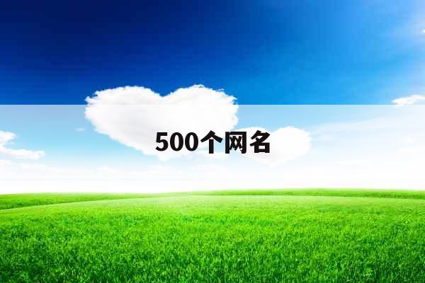500个网名