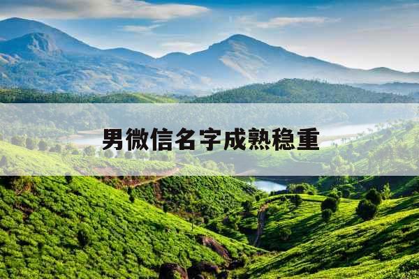 男微信名字成熟稳重