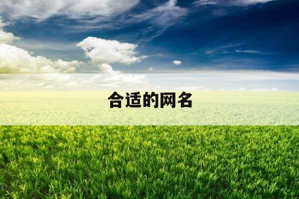 合适的网名