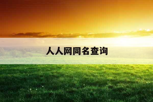 人人网同名查询