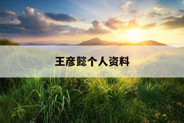 王彦懿个人资料