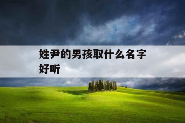 姓尹的男孩取什么名字好听