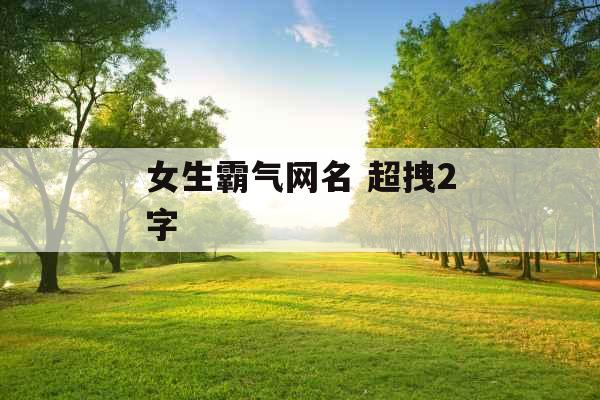 女生霸气网名 超拽2字