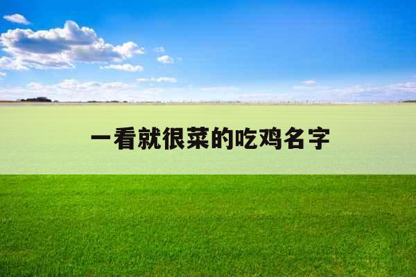 一看就很菜的吃鸡名字