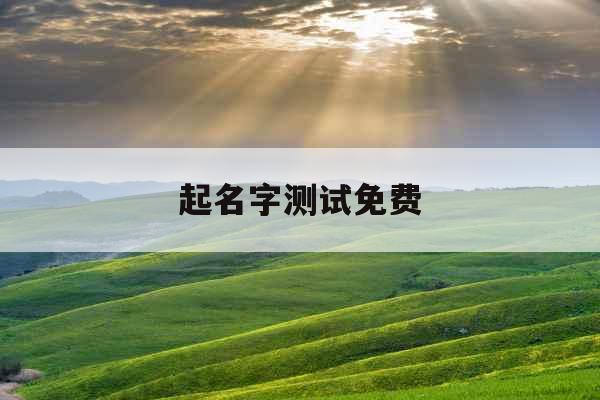 起名字测试免费