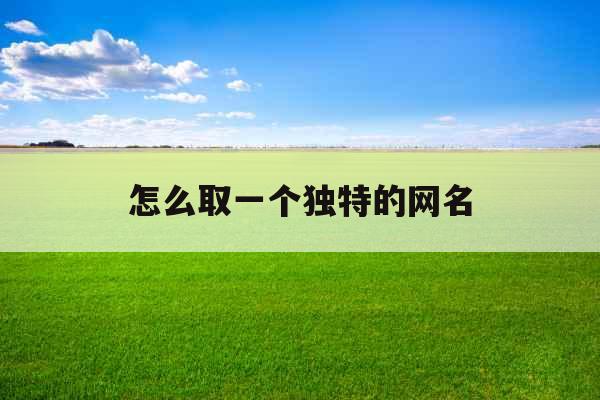 怎么取一个独特的网名