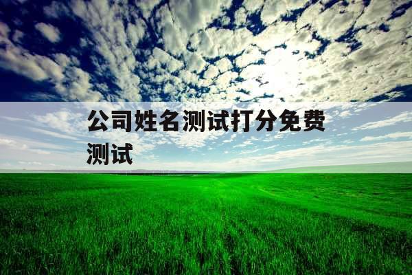 公司姓名测试打分免费测试
