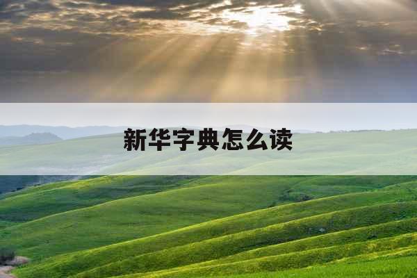 新华字典怎么读
