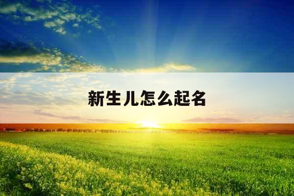 新生儿怎么起名 新生儿怎么起名