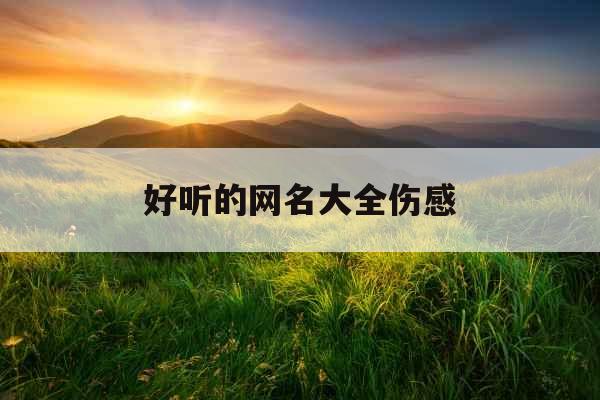 好听的网名大全伤感
