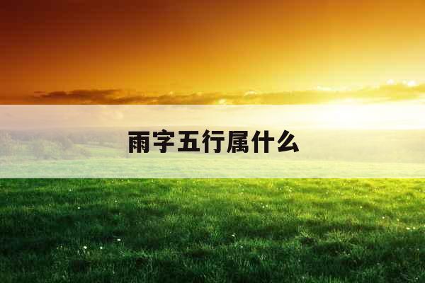 雨字五行属什么