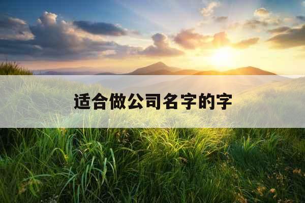 适合做公司名字的字