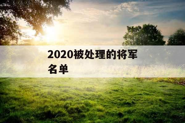 2020被处理的将军名单