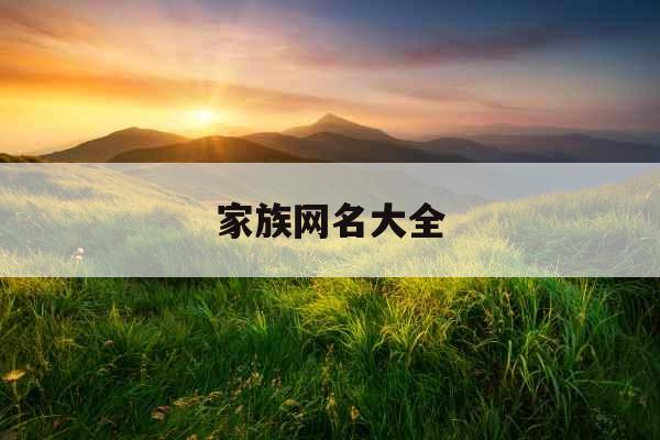 家族网名大全