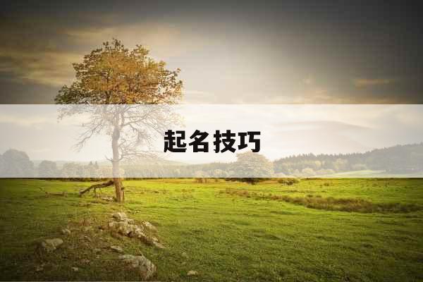 起名技巧