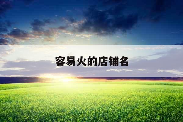 容易火的店铺名