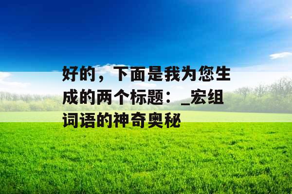 好的，下面是我为您生成的两个标题：_宏组词语的神奇奥秘