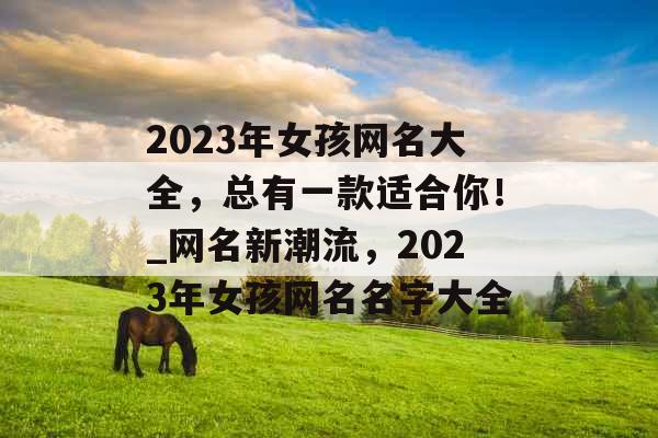 2023年女孩网名大全，总有一款适合你！_网名新潮流，2023年女孩网名名字大全