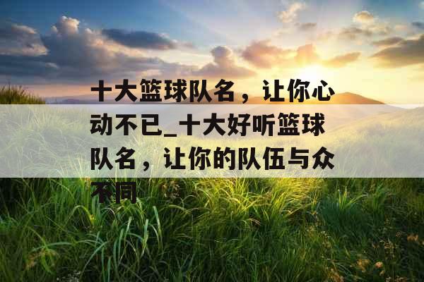 十大篮球队名,让你心动不已_十大好听篮球队名,让你的队伍与众不同 十大篮球队名,让你心动不已_十大好听篮球队名,让你的队伍与众不同