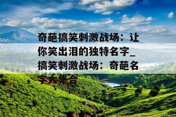 奇葩搞笑刺激战场：让你笑出泪的独特名字_搞笑刺激战场：奇葩名字大集合