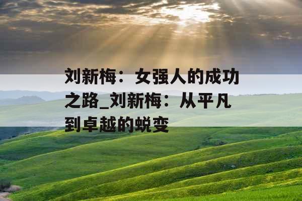 刘新梅：女强人的成功之路_刘新梅：从平凡到卓越的蜕变