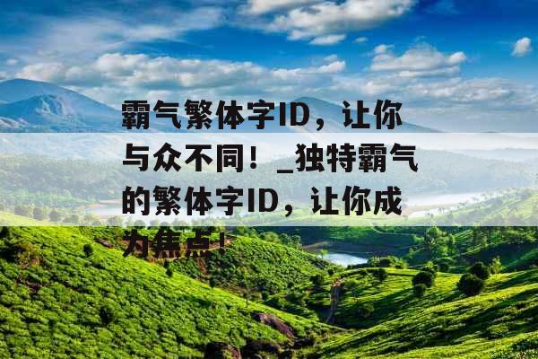 霸气繁体字ID,让你与众不同!_独特霸气的繁体字ID,让你成为焦点!