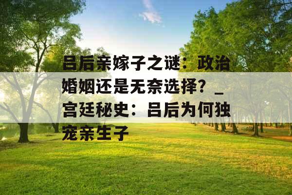吕后亲嫁子之谜：政治婚姻还是无奈选择？_宫廷秘史：吕后为何独宠亲生子