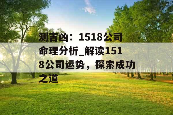 测吉凶：1518公司命理分析_解读1518公司运势，探索成功之道