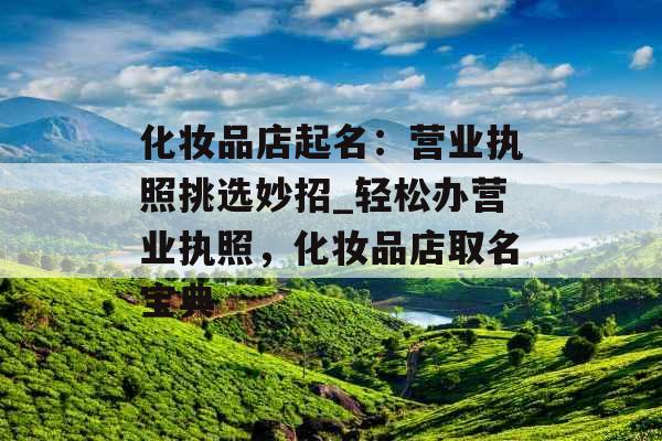 化妆品店起名:营业执照挑选妙招_轻松办营业执照,化妆品店取名宝典