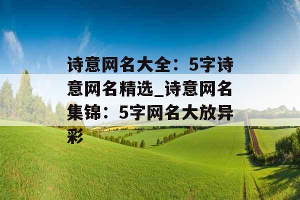 诗意网名大全：5字诗意网名精选_诗意网名集锦：5字网名大放异彩