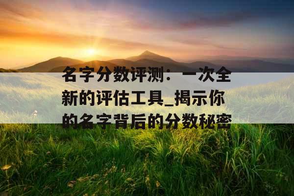 名字分数评测：一次全新的评估工具_揭示你的名字背后的分数秘密