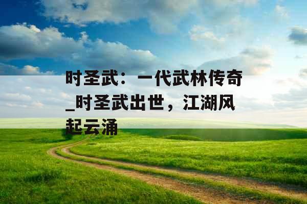 时圣武：一代武林传奇_时圣武出世，江湖风起云涌