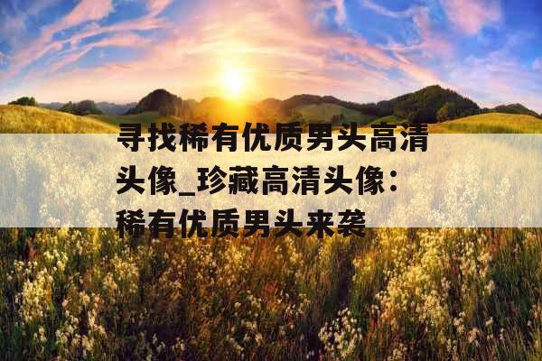 寻找稀有优质男头高清头像_珍藏高清头像：稀有优质男头来袭