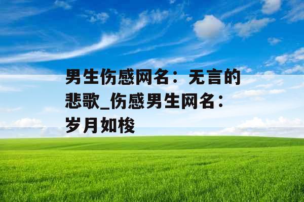 男生伤感网名：无言的悲歌_伤感男生网名：岁月如梭