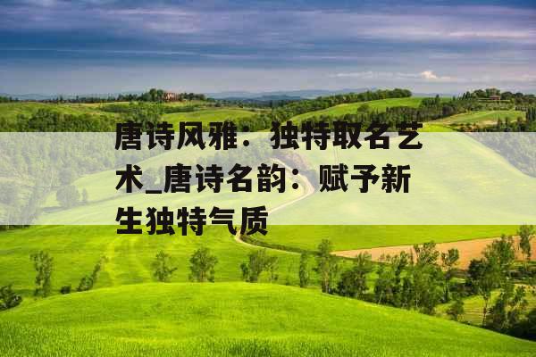 唐诗风雅：独特取名艺术_唐诗名韵：赋予新生独特气质